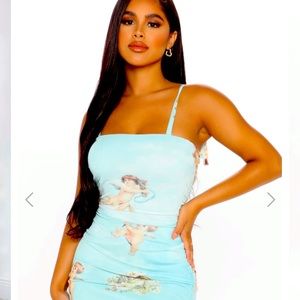 Angel of love mesh mini dress